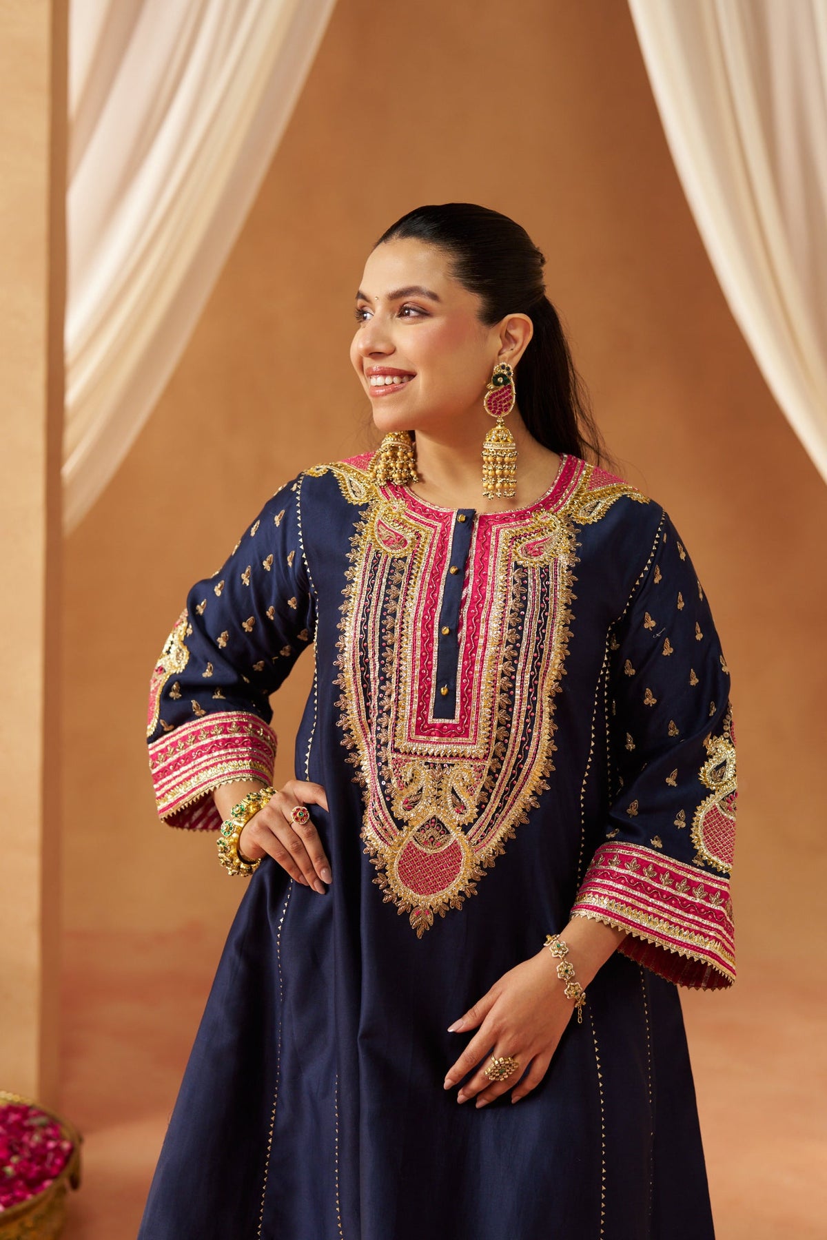 Riva deep blue chauga with salwar