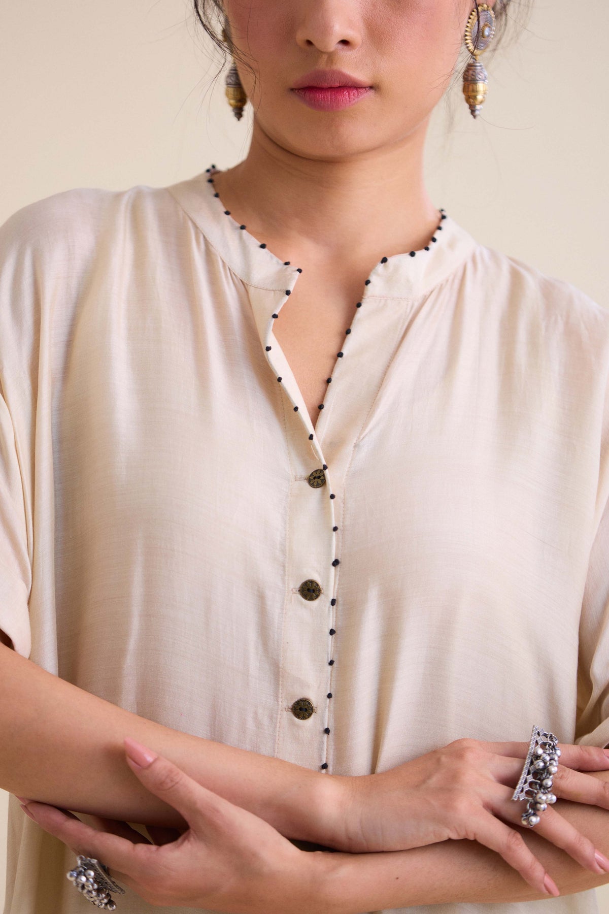Ecru oversized kurta set