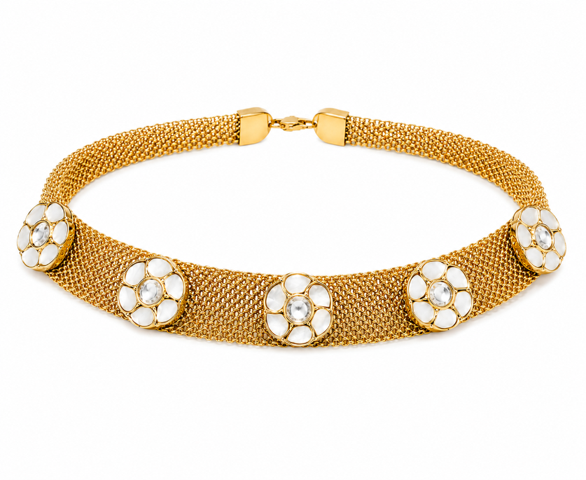 Floral Mesh Choker Necklace Set