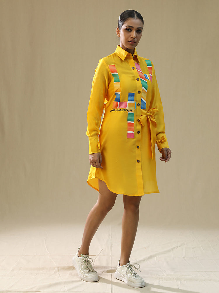 Yellow Chaar Baar Handpainted Shirt