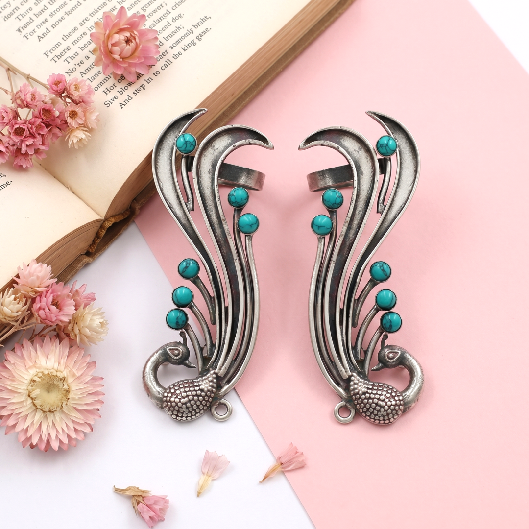 Sangeeta Boochra Turquoise Accent Silver Earrings