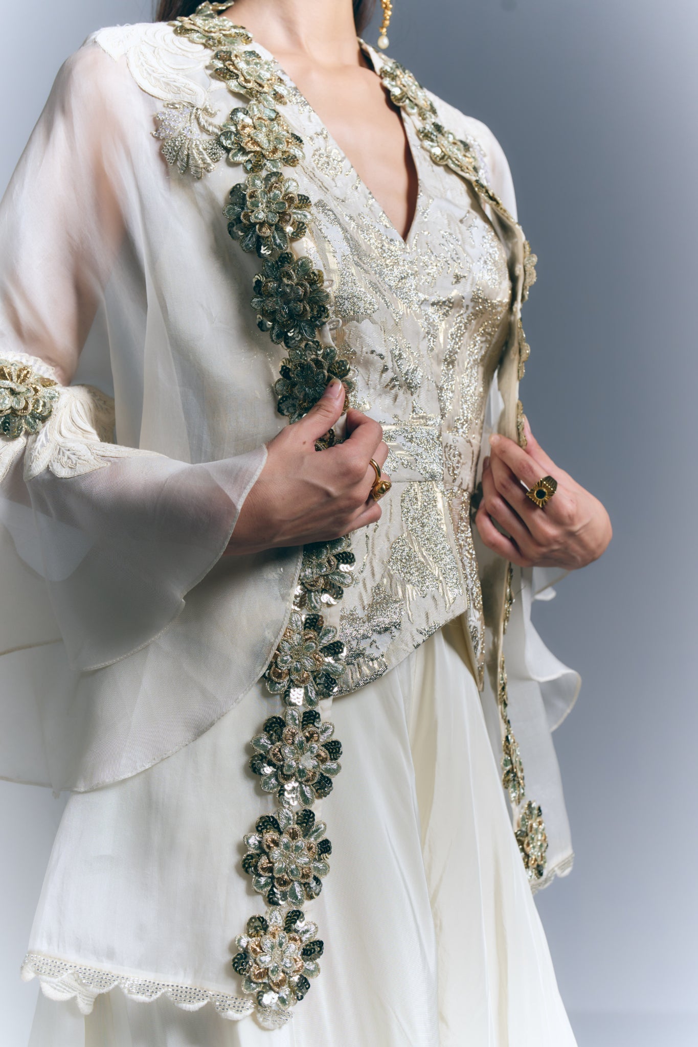 Ivory Bloom Cape Set