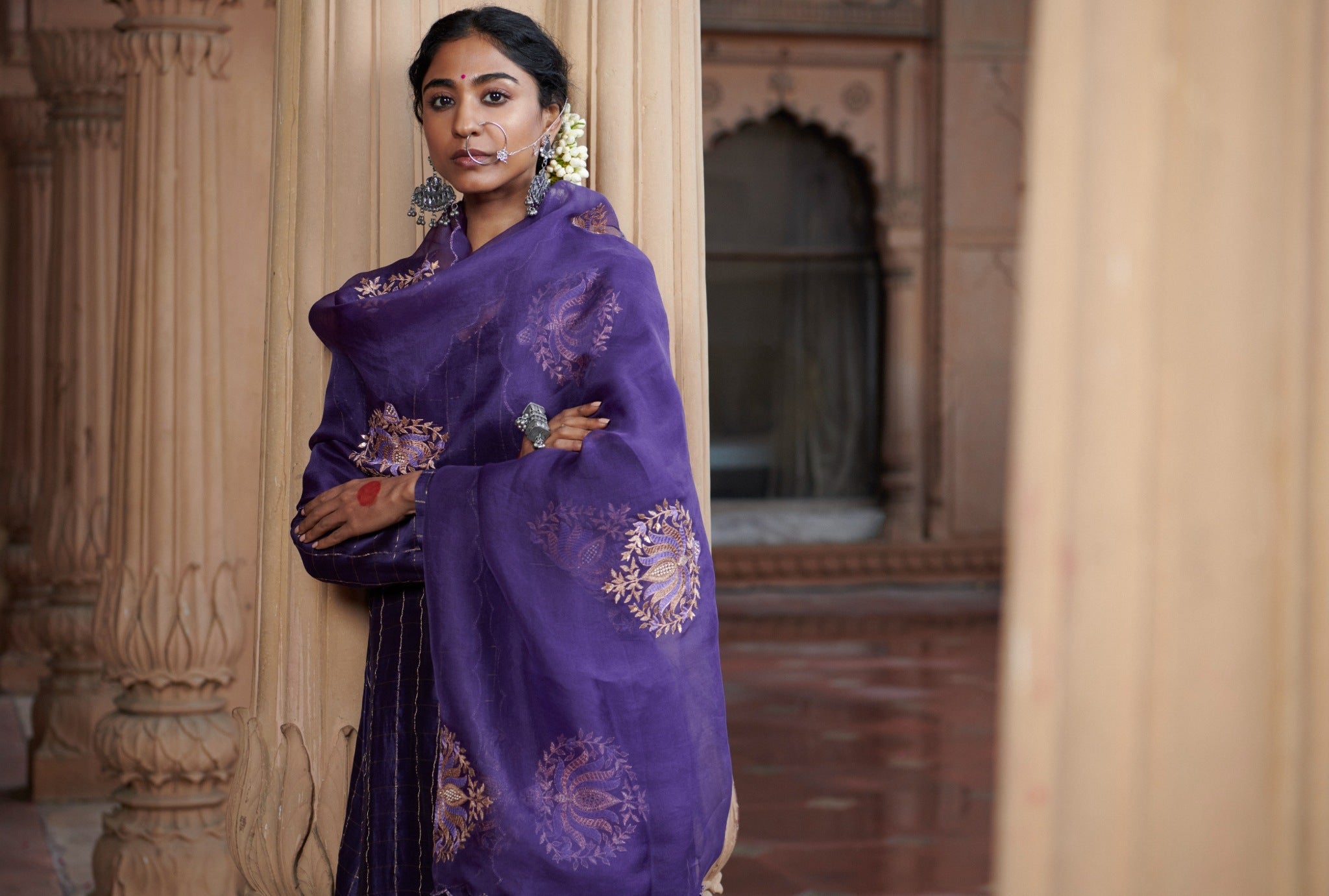 Checks Zari Kurta Set