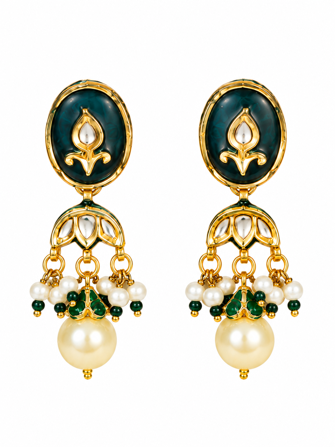 Navratna Kundan Pearl Choker Earring Set