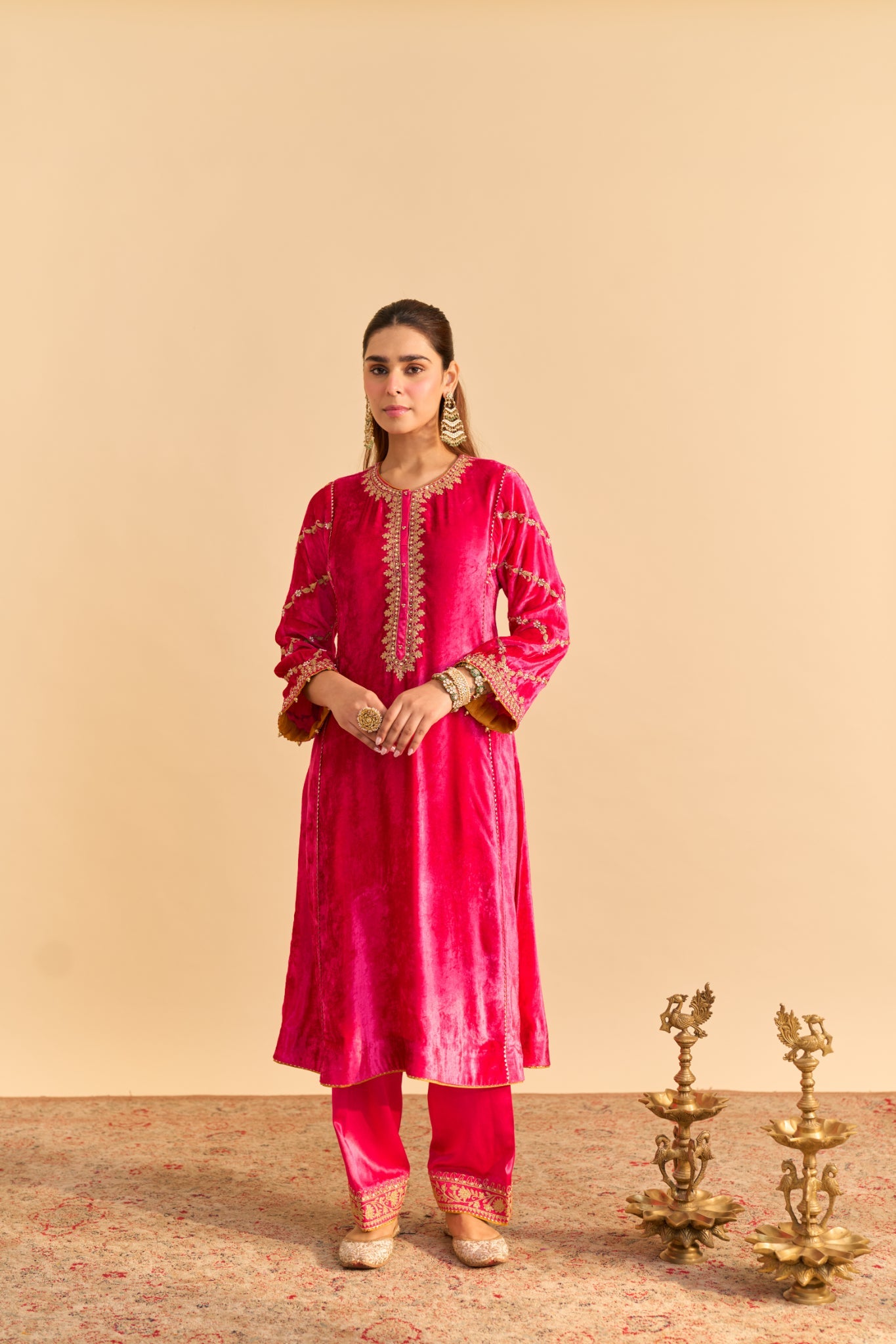 Azmiya - Hotpink Chauga with Salwar and Dupatta