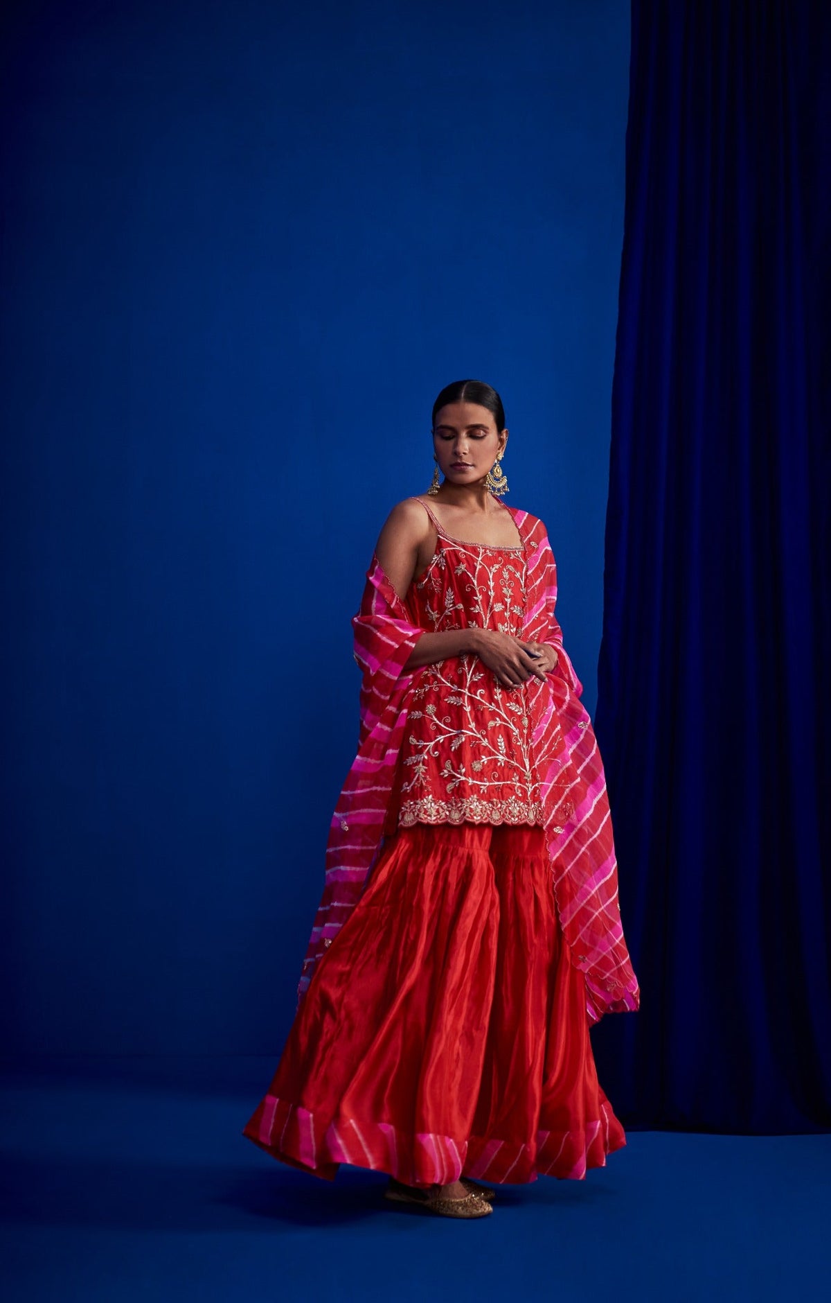 Sharara Set With Heavily Embroidered Spaghetti Kurta
