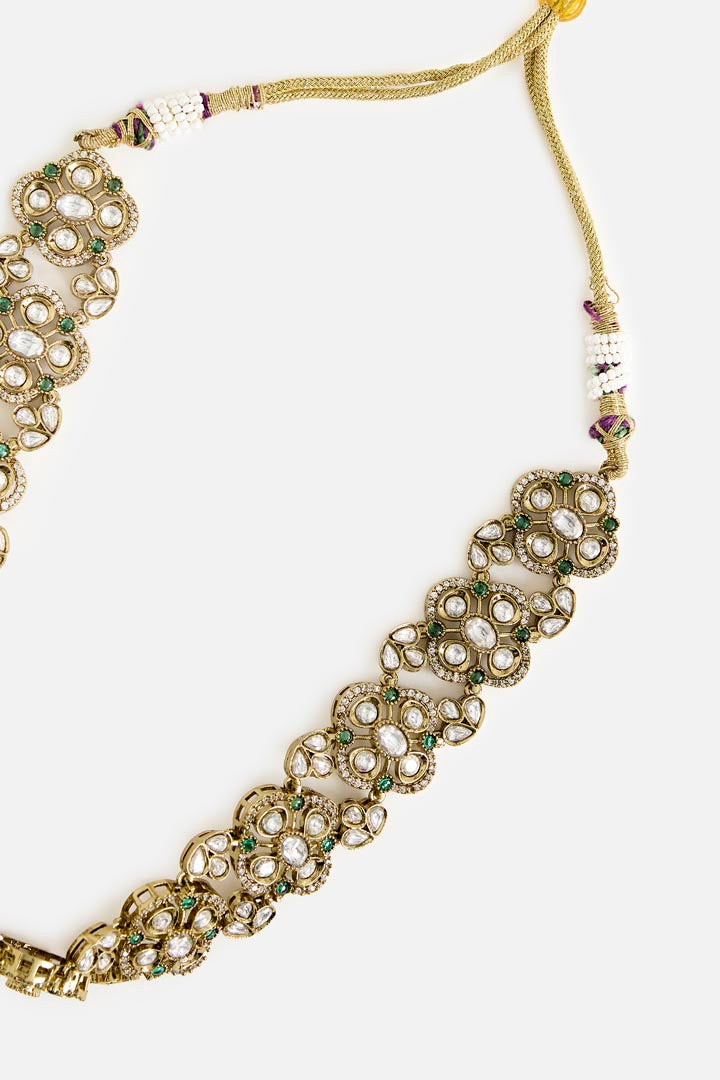 Kundan Polki Floral Choker Necklace