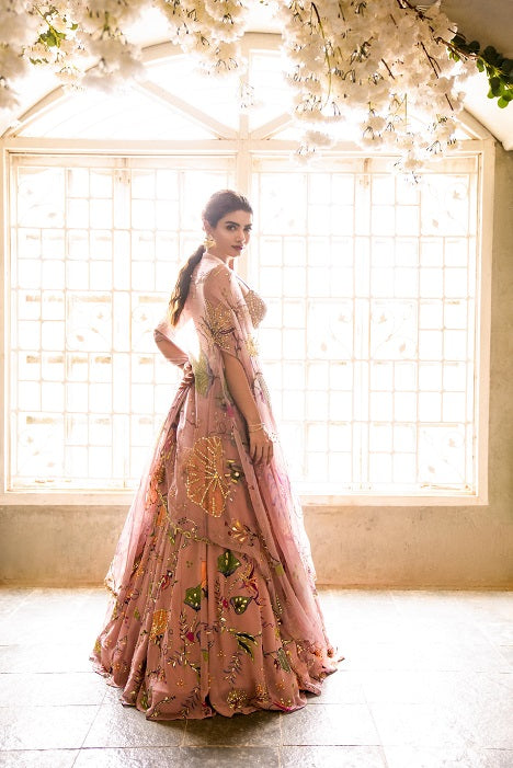 Pink georgette Lehenga set