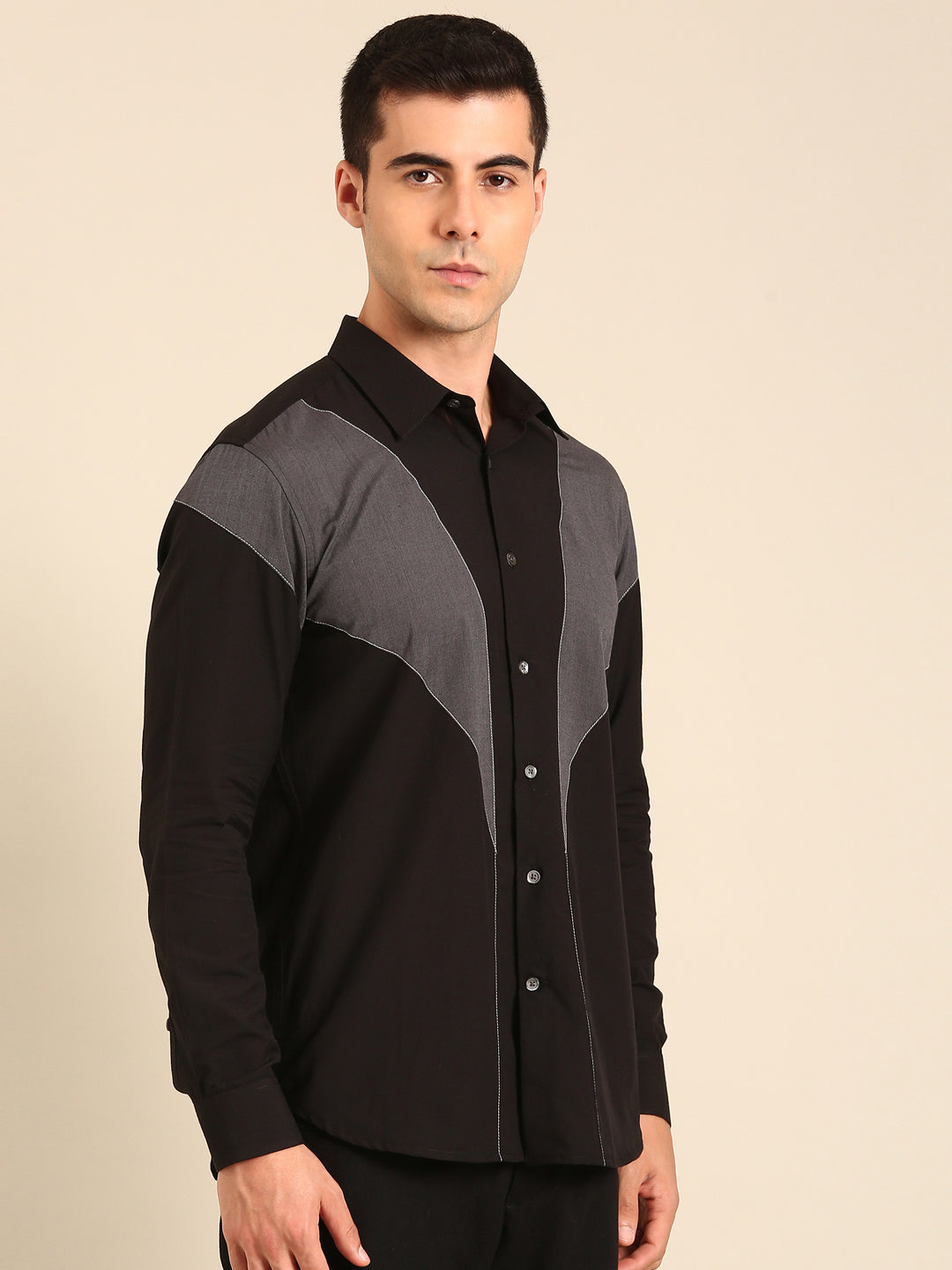 Black - Charcoal Malai Cotton Shirt