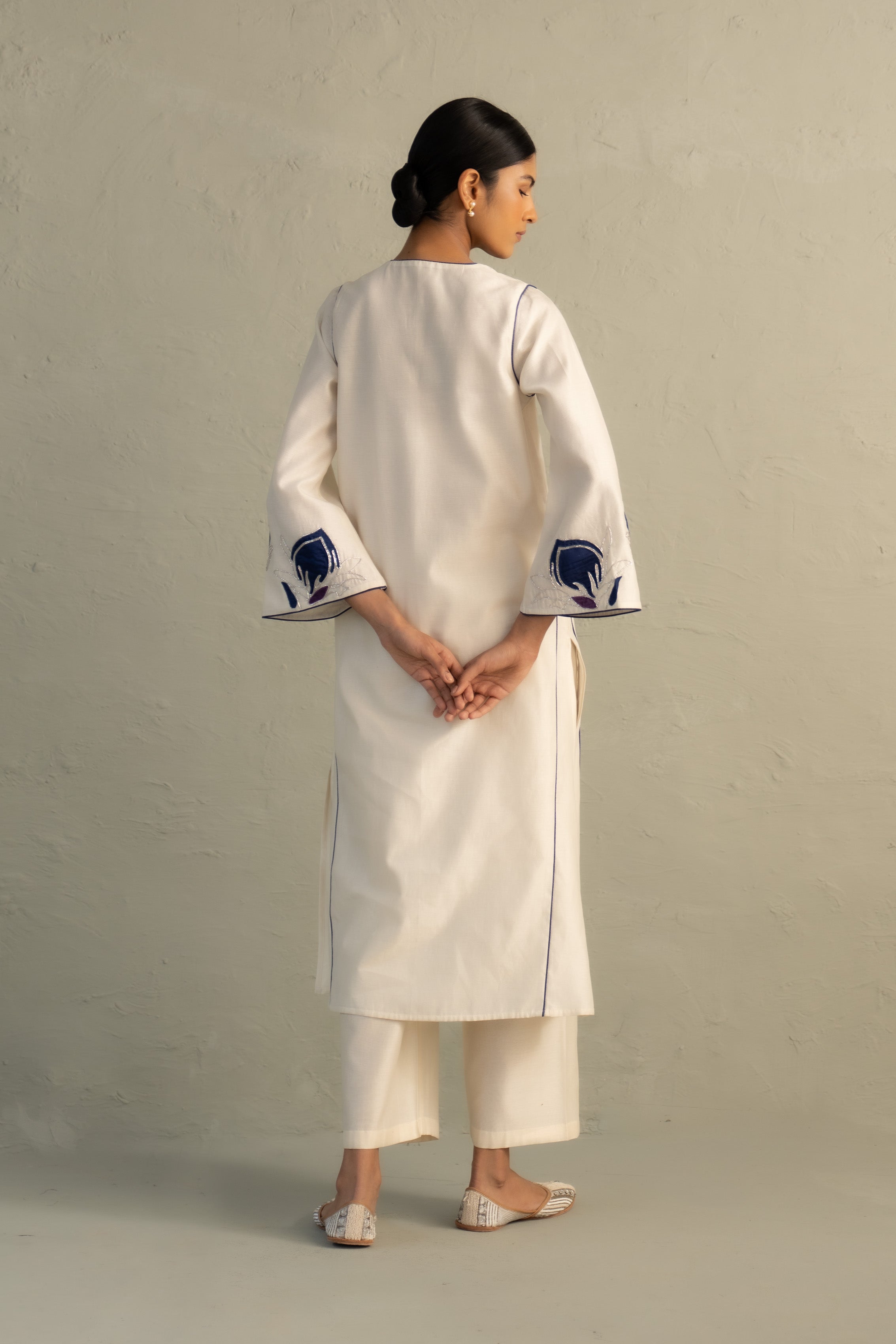 Blue Edit Lotus Kurta Set