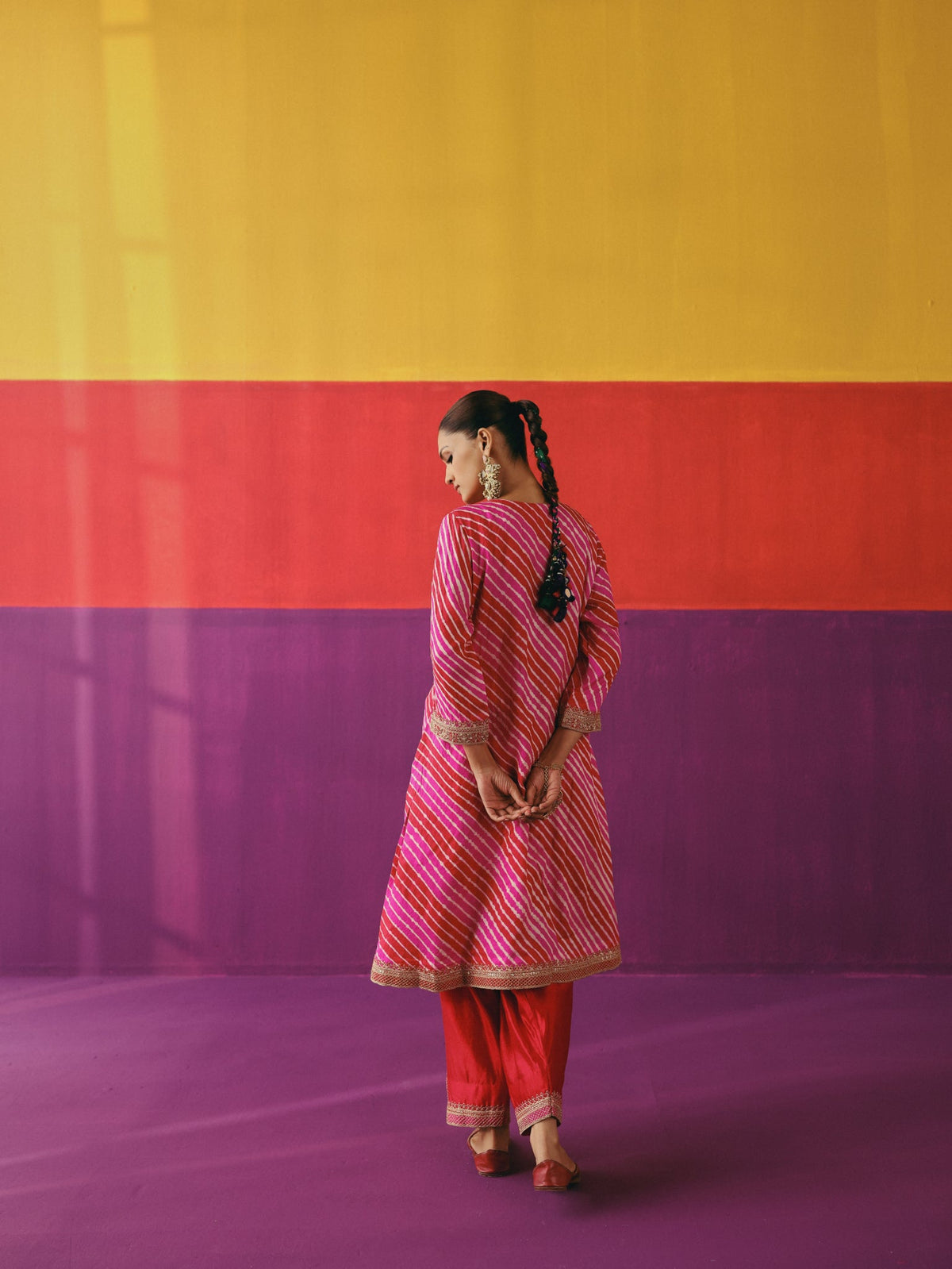 Gulnaar Leheriya Kurta Set