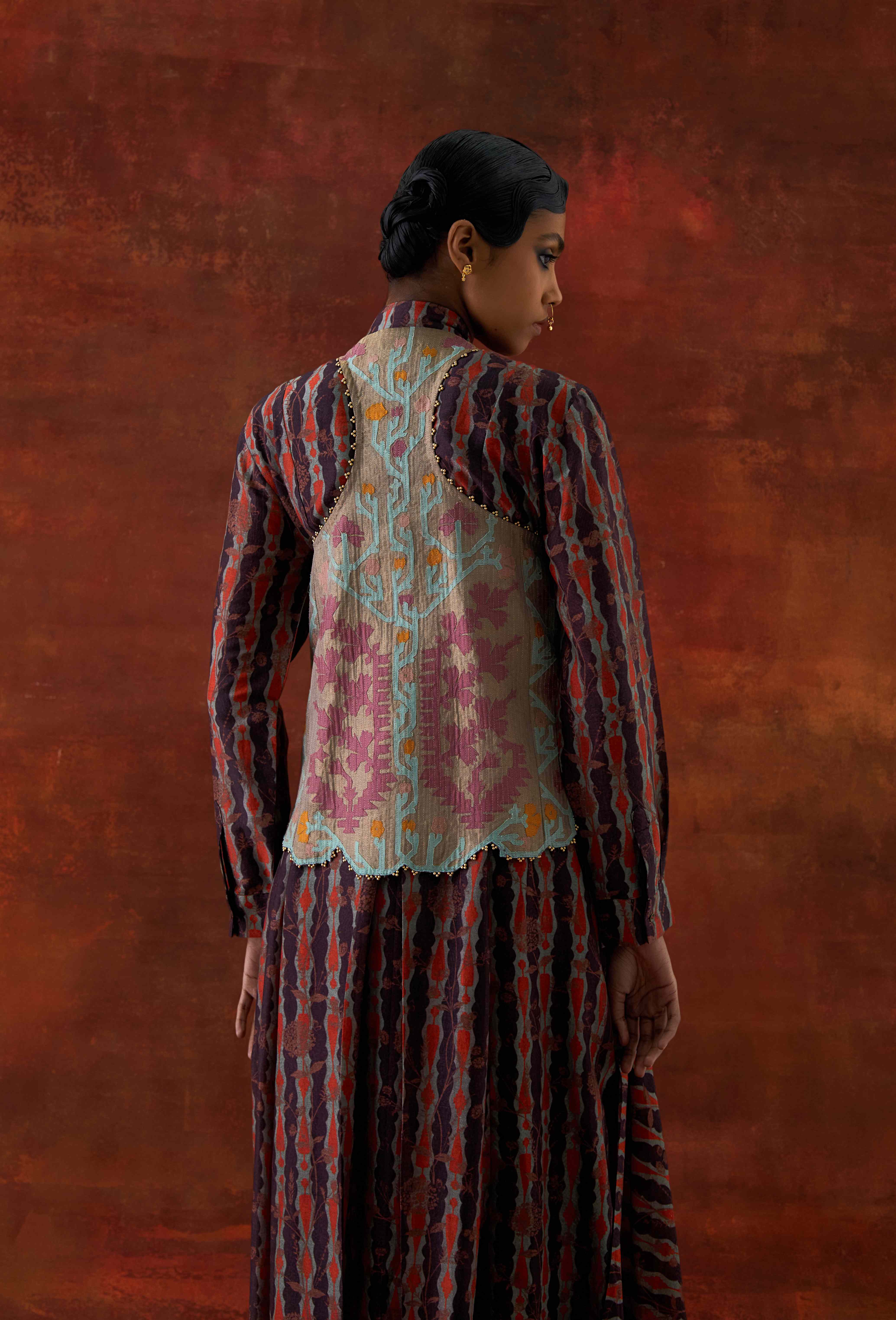 3D FLOWER RACER BACK JACKET + PRINTED CASCADE SHIRT WITH PANTS - image 4