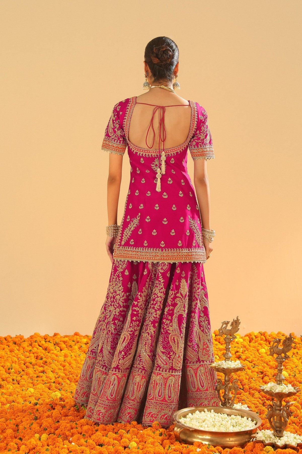 Ishwa - Hotpink Kurta with Sharara and Dupatta