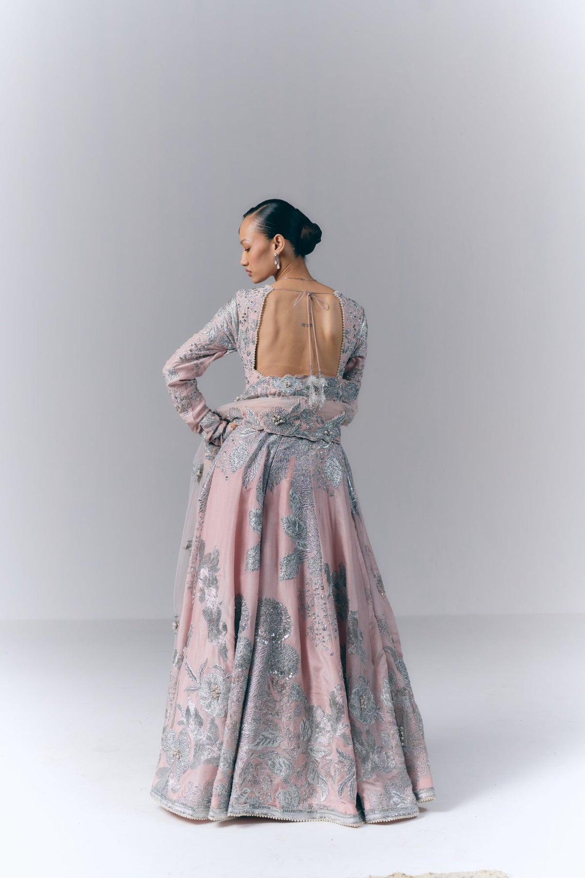 Pink Garden Anarkali Set