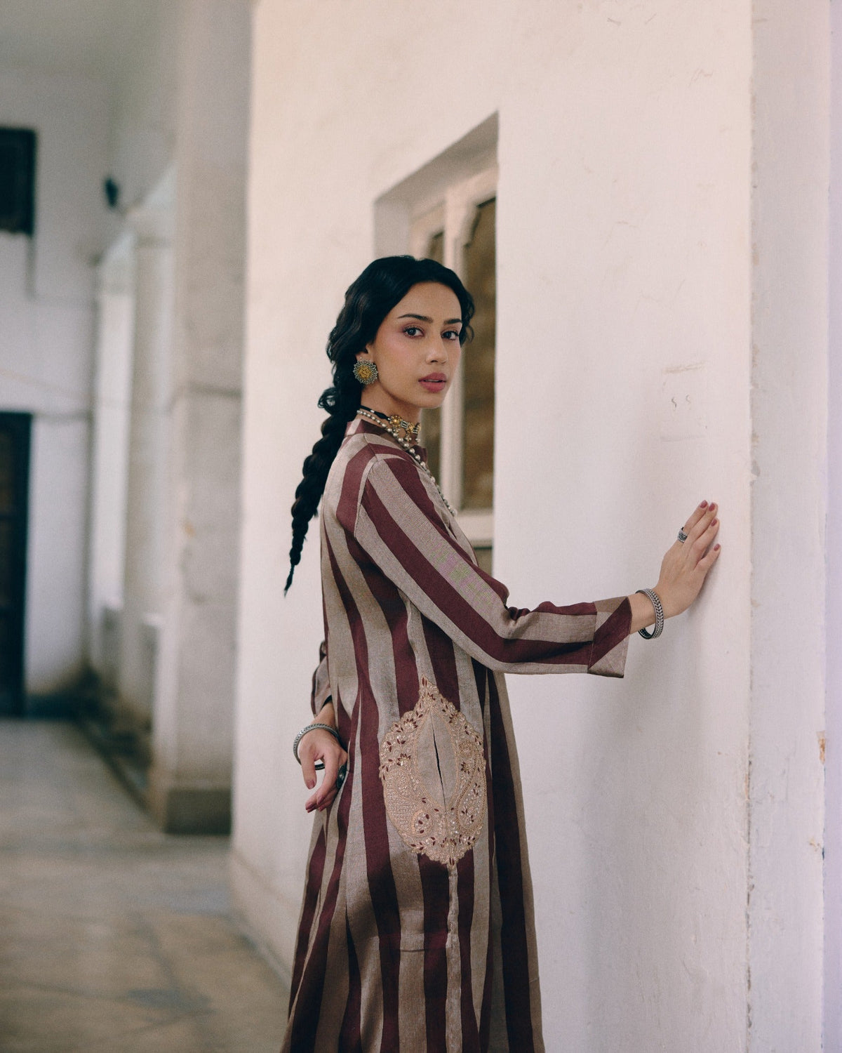 Paisley Pocket Striped Kurta Set