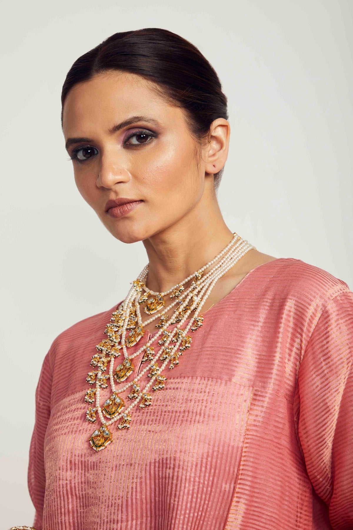 Stripe zari kurta set