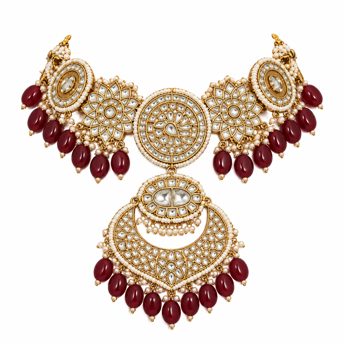 Kundan Choker Necklace Set with Chandbali Earrings