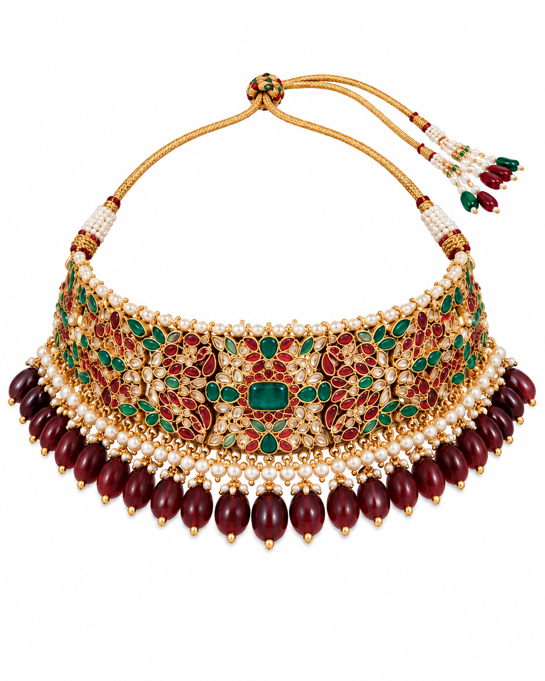 Multicolor Kundan Choker Necklace Set