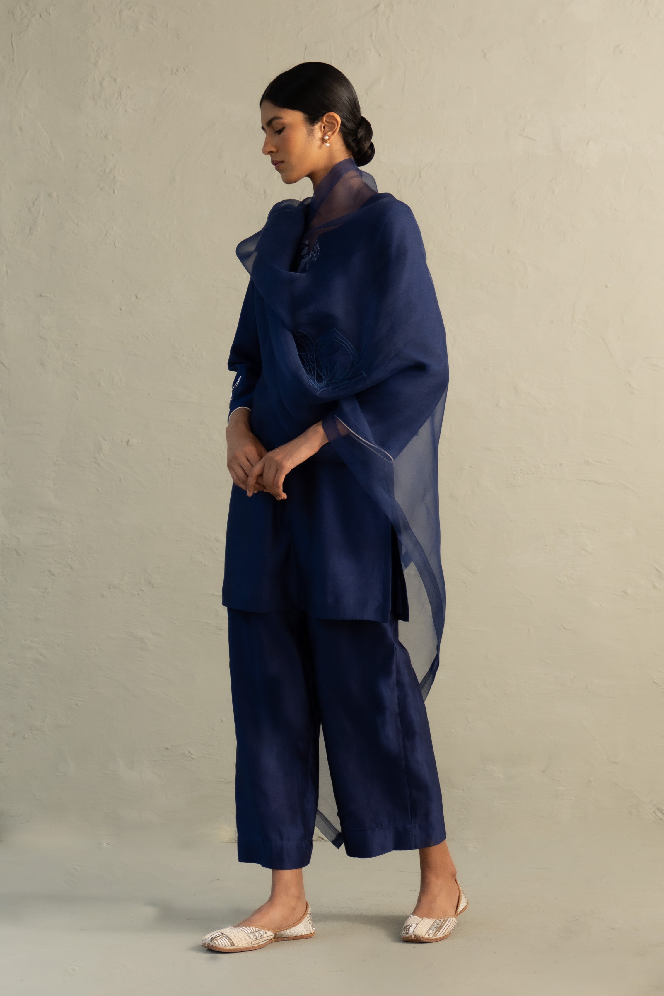Blue Edit Tara set with dupatta