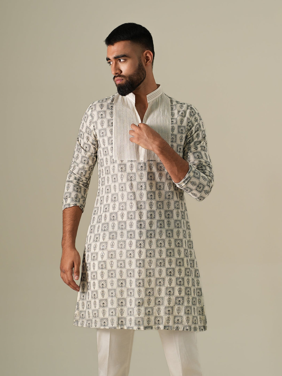 Ivory Mosaic Kurta Set