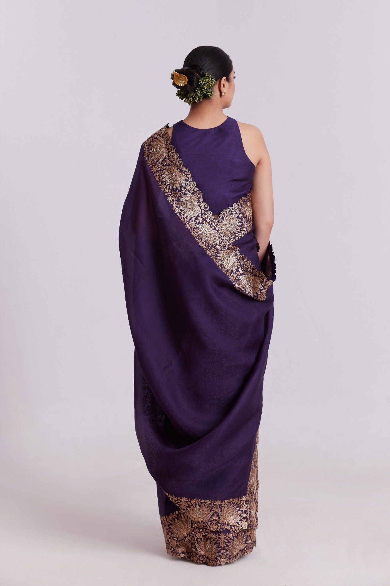 Lotus border saree