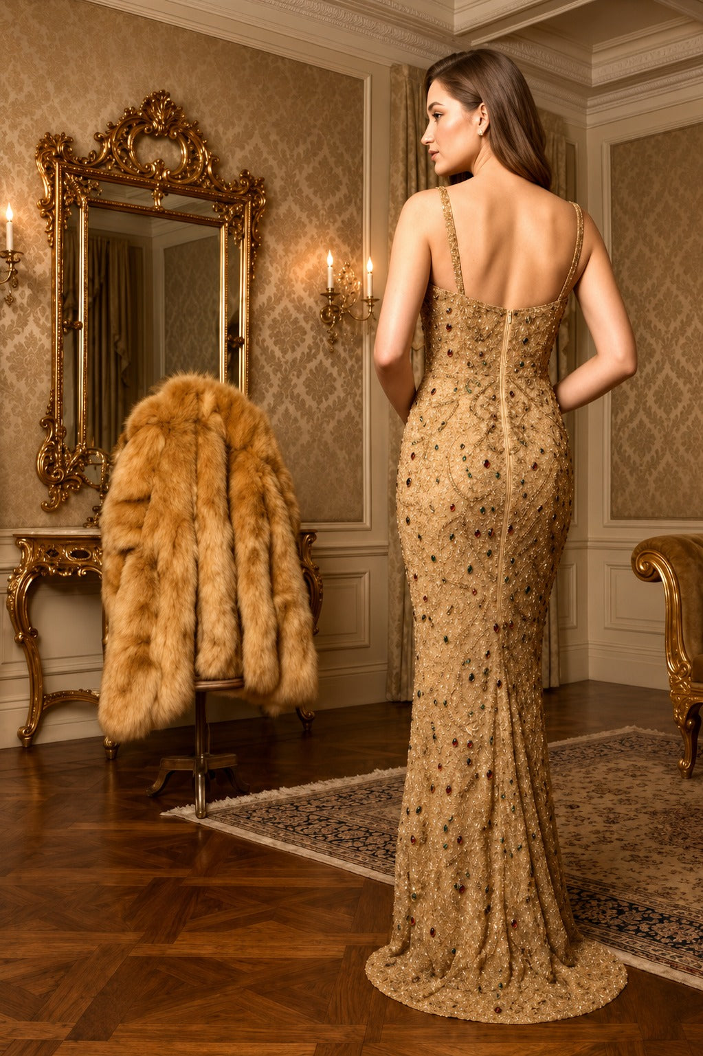 Gold embroidered heavy Gown