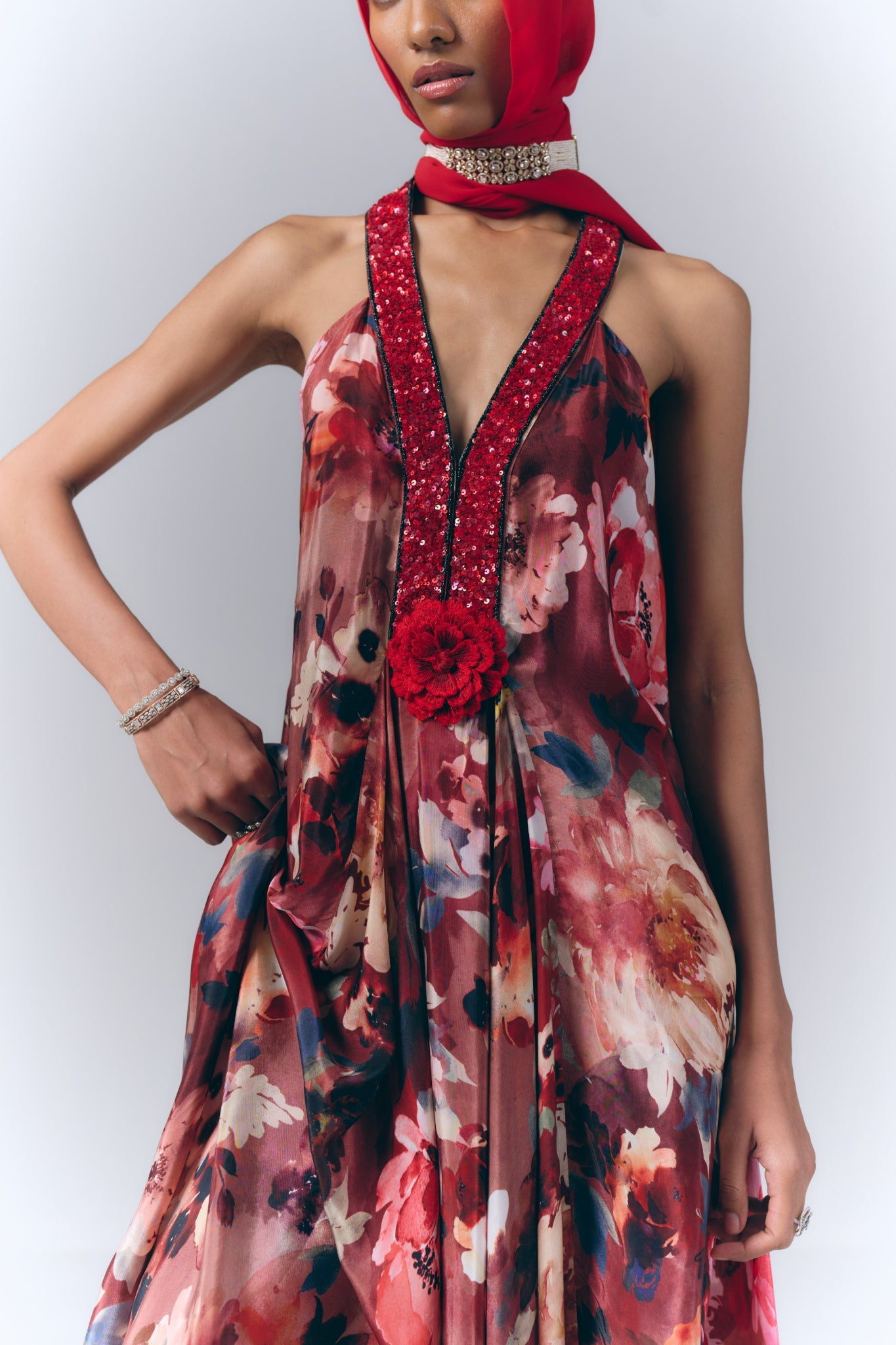 Bloom Printed Long Dress