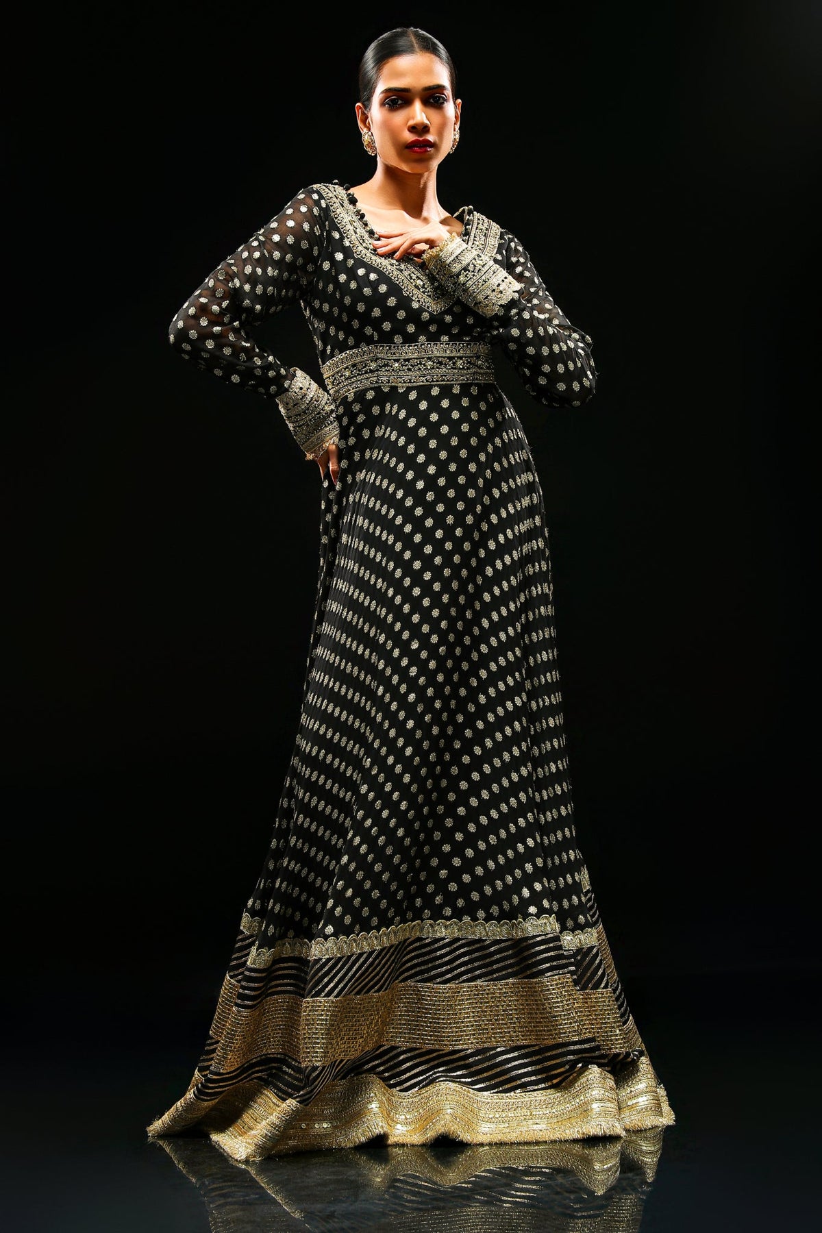 Black-georgette-anarkali-set