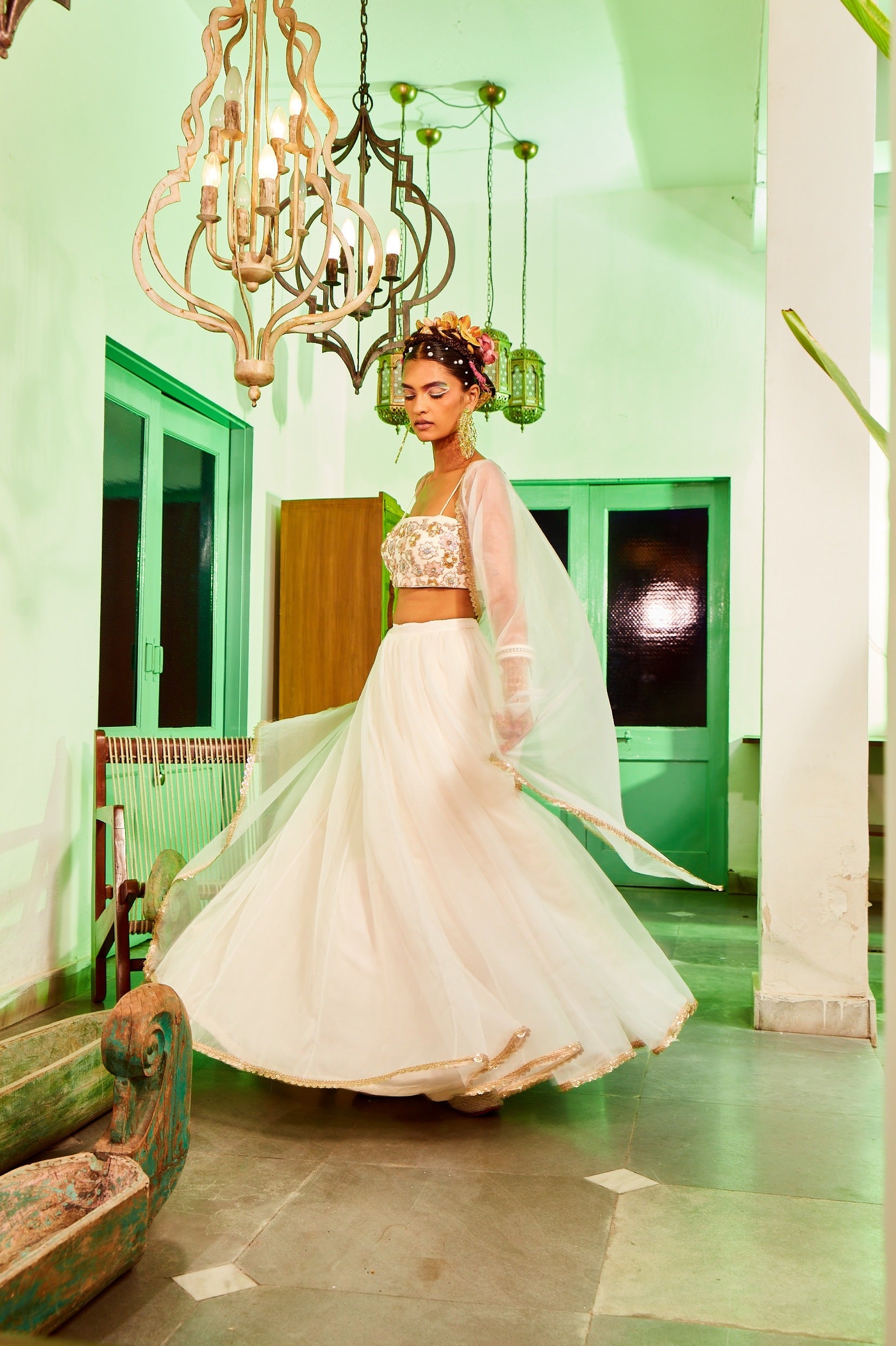 Ivory Lehenga Set