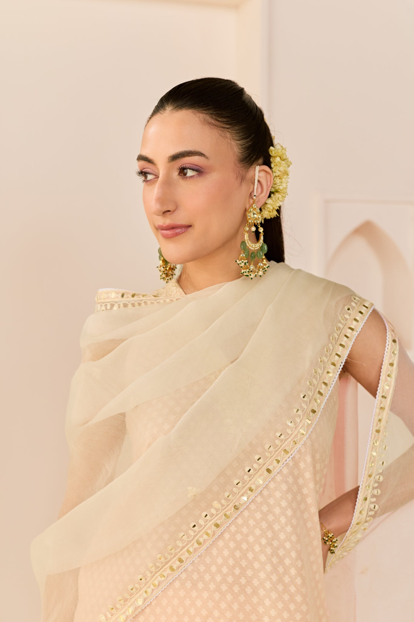 MIRAL - CARNATION PINK SHORT KURTA WITH FARSI SALWAR AND DUPATTA