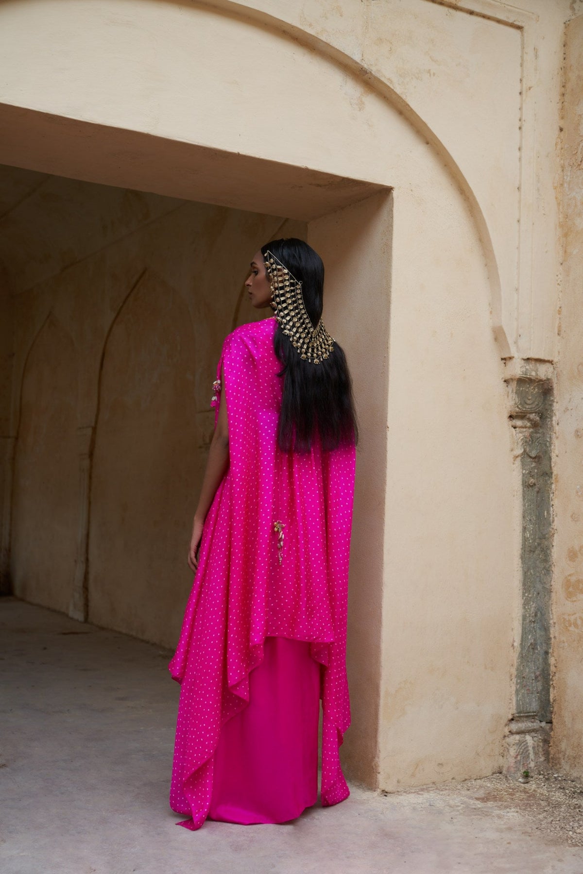 Boho peacock cape set