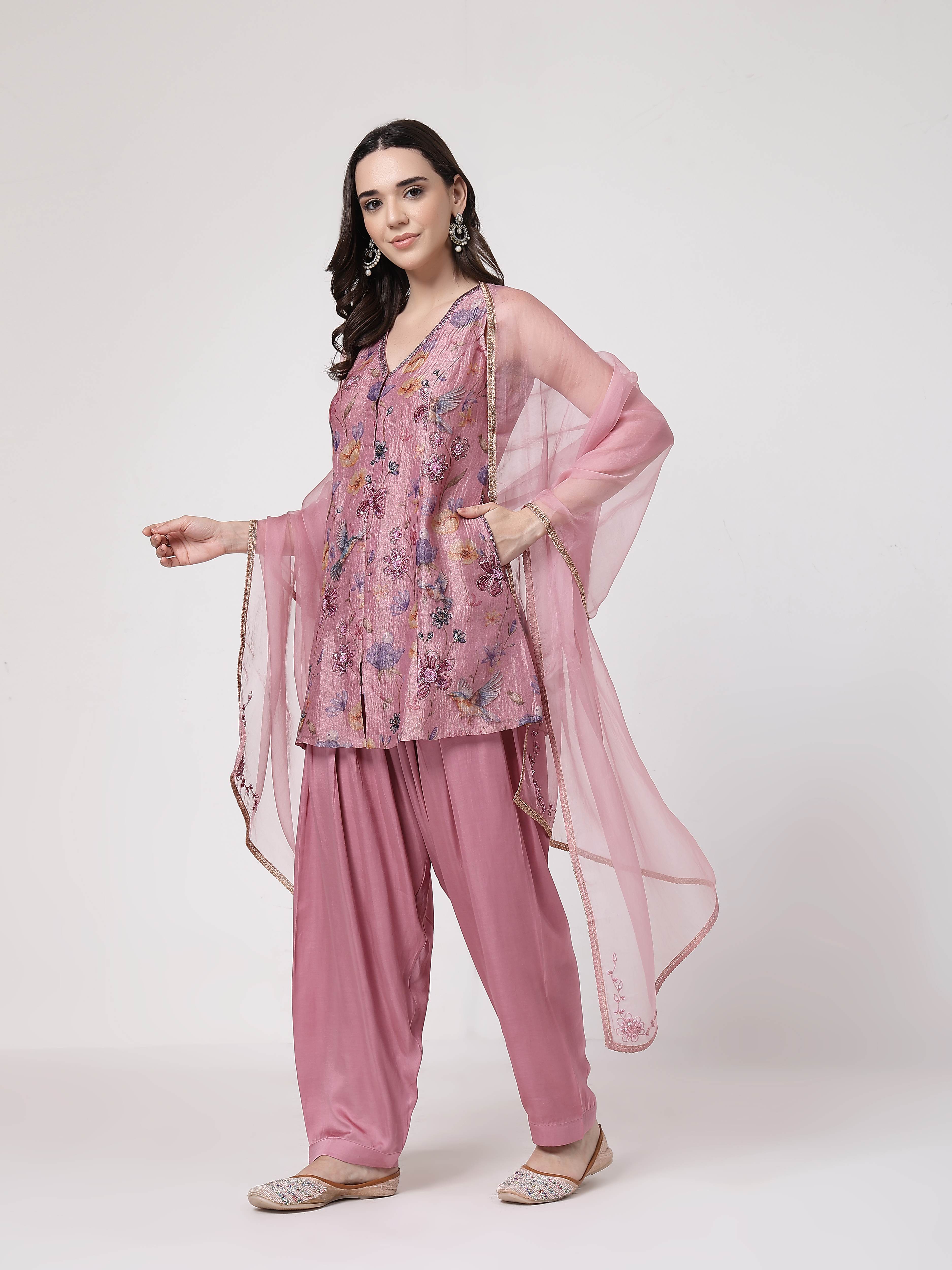 Mauve Crushed Salwar Set