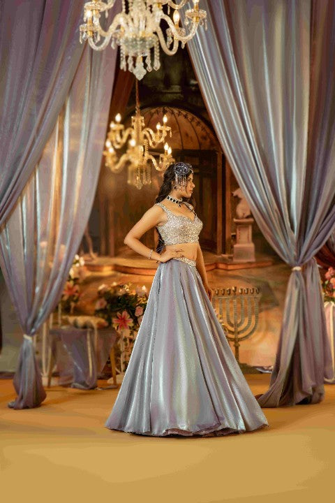 Lavender Organza Satin Skirt - image 4