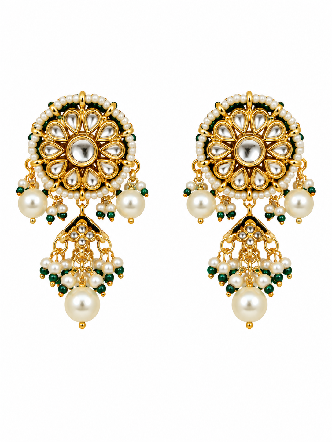 Kundan Pearl Statement Necklace Earring Set
