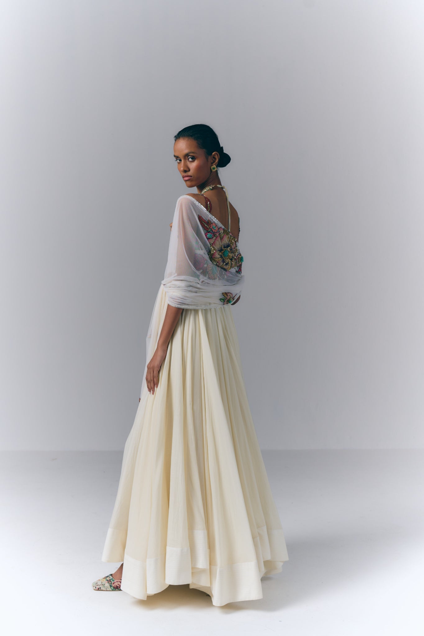 Ivory Bloom Anarkali Set