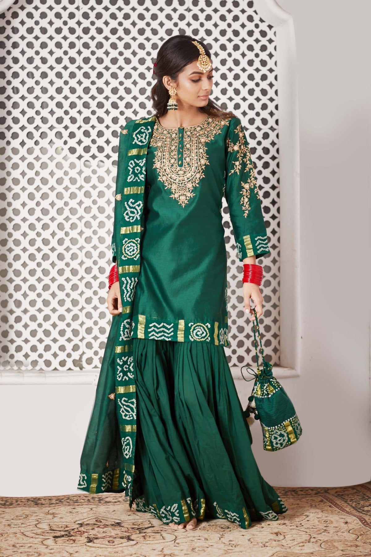 SAAZ Gharchola Gharara set