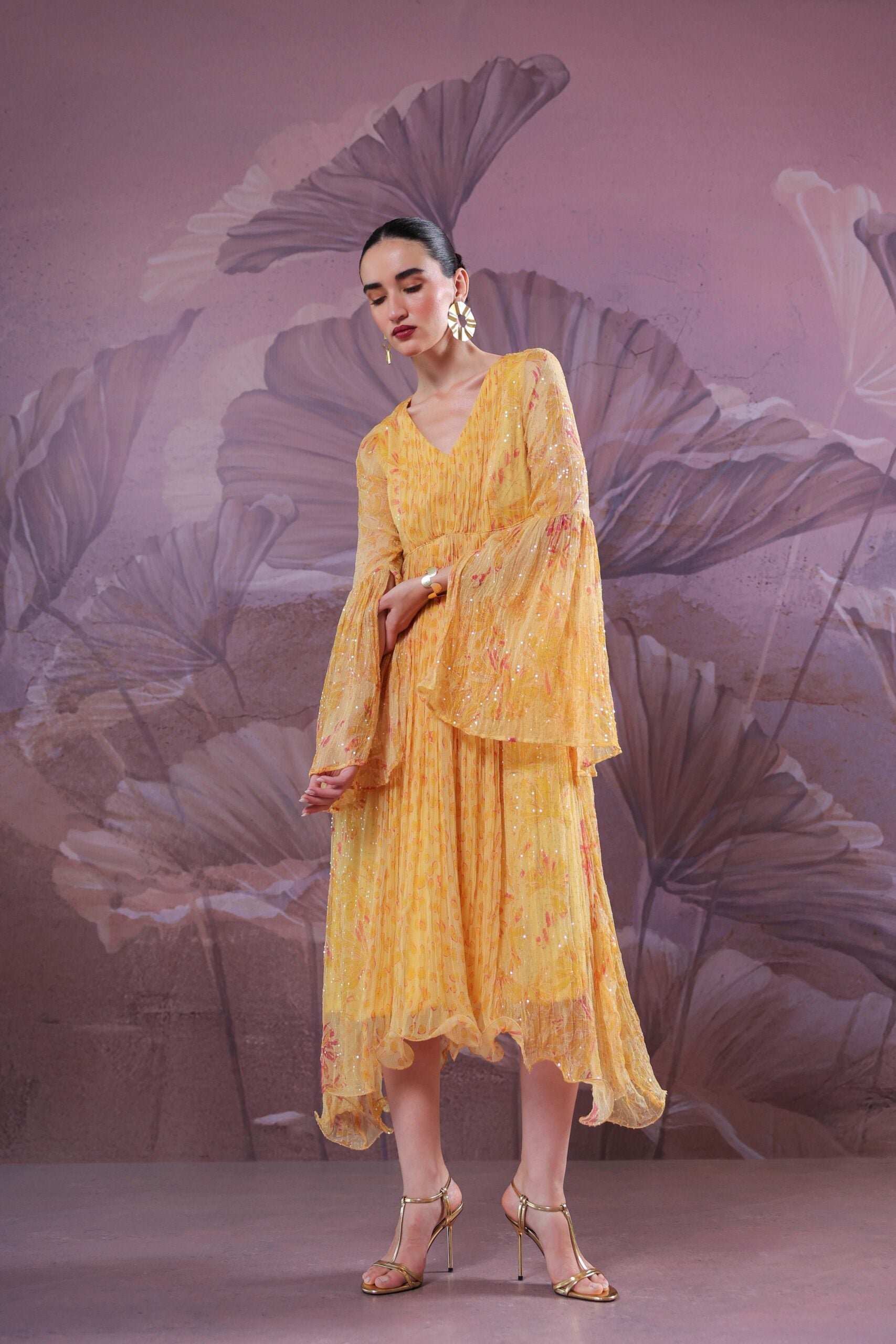 The sandesh dress                       in butter yellow