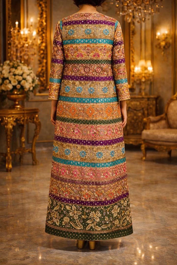 Shahi Andaaz Handcrafted Overcoat & Bustier - Luxury Ethnic Ensemble