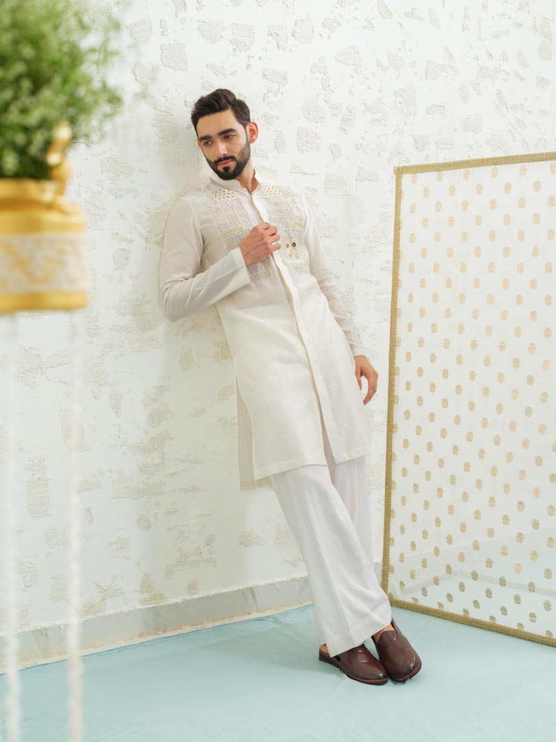 Ivory Lippan Kurta set