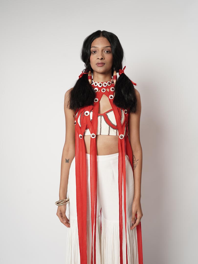 SHELL STRAPY SHARARA SET