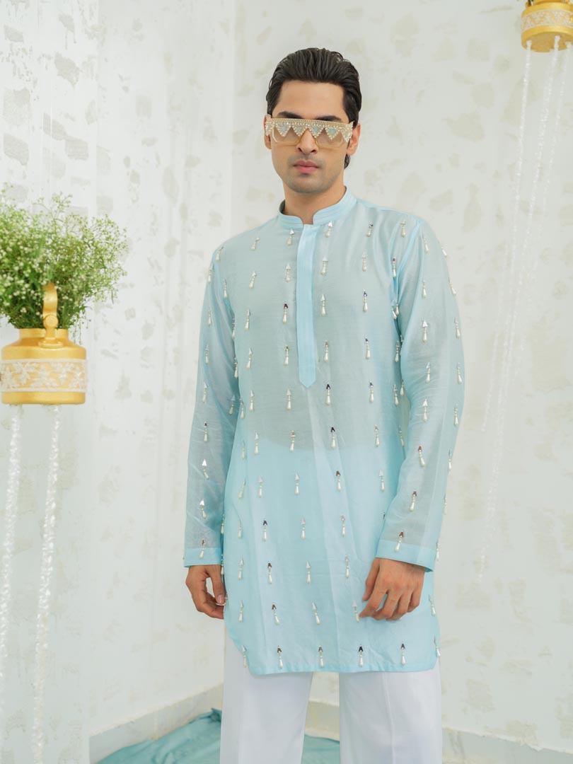Blue Latkan Short Kurta set