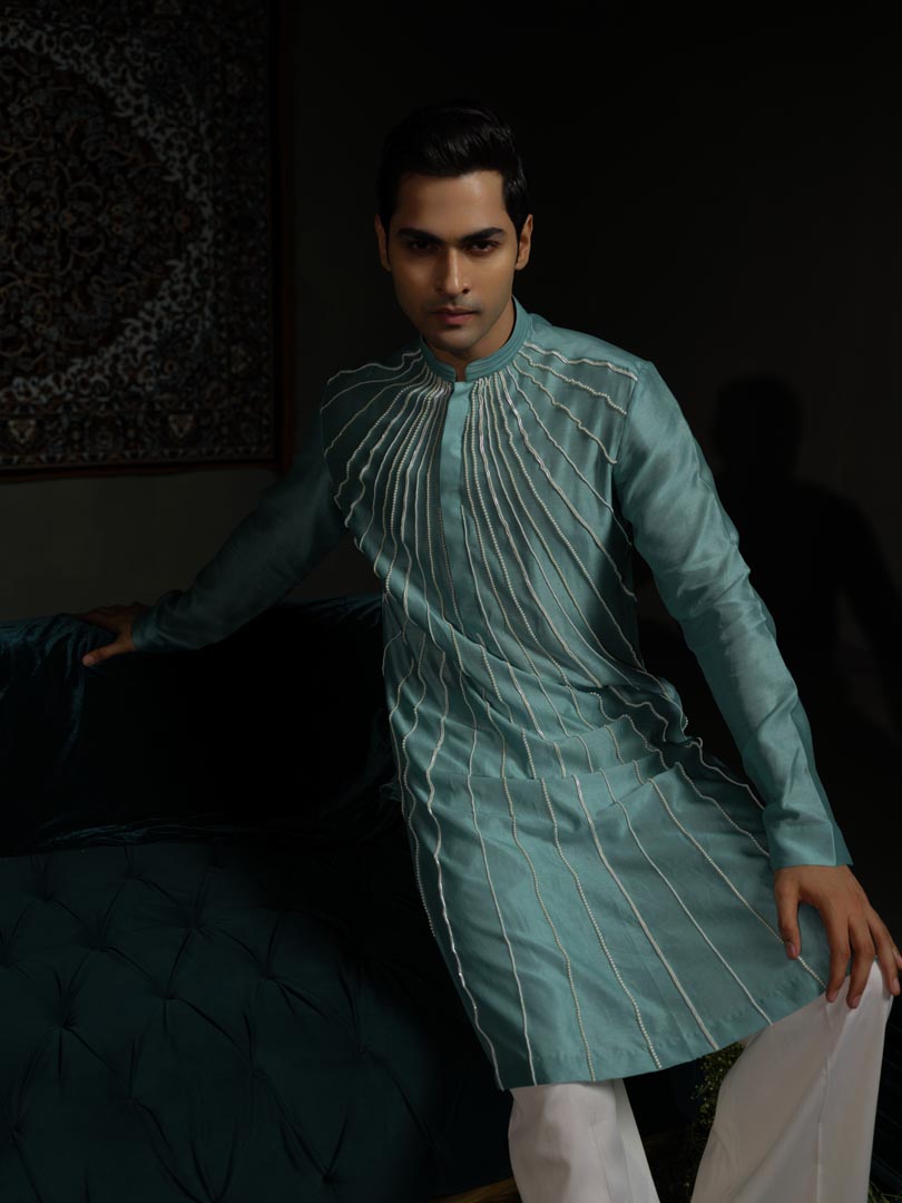 Aqua Sunrays Kurta Set