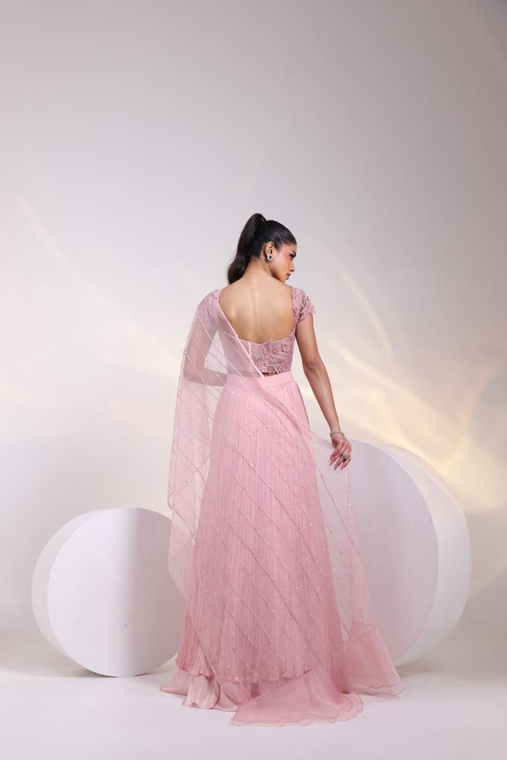 Blush Symphony Layered Lehenga SED4PINK