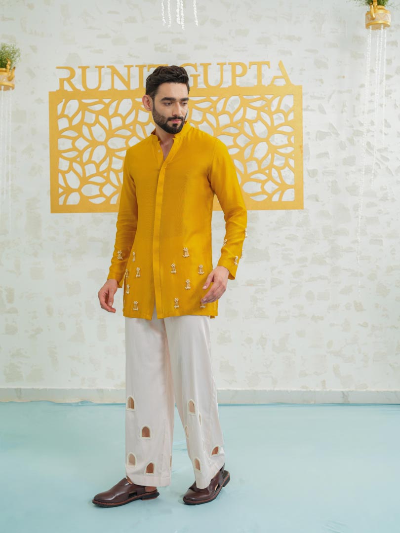 Marigold Latkan Kurta with Embroidered Pants