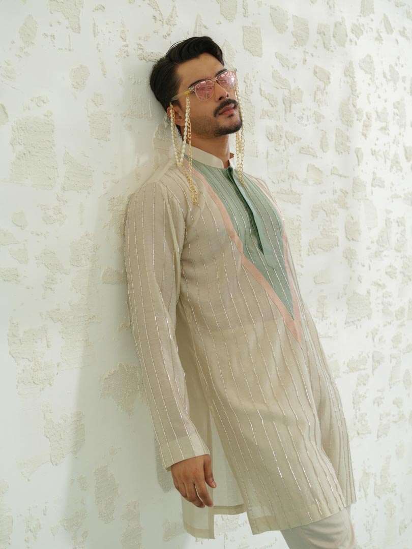 Patch Stripes kurta set