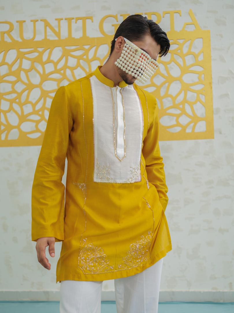 Marigold Peeta Patch Kurta set