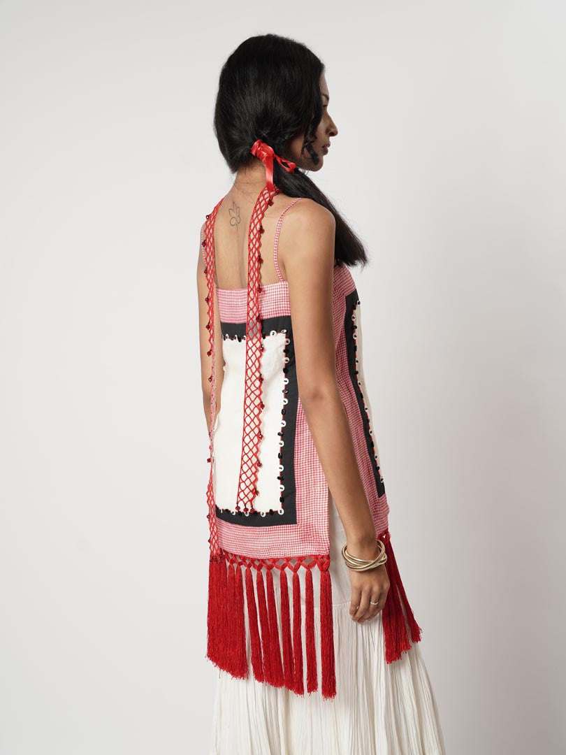 FRINGE SCARF SHARARA SET