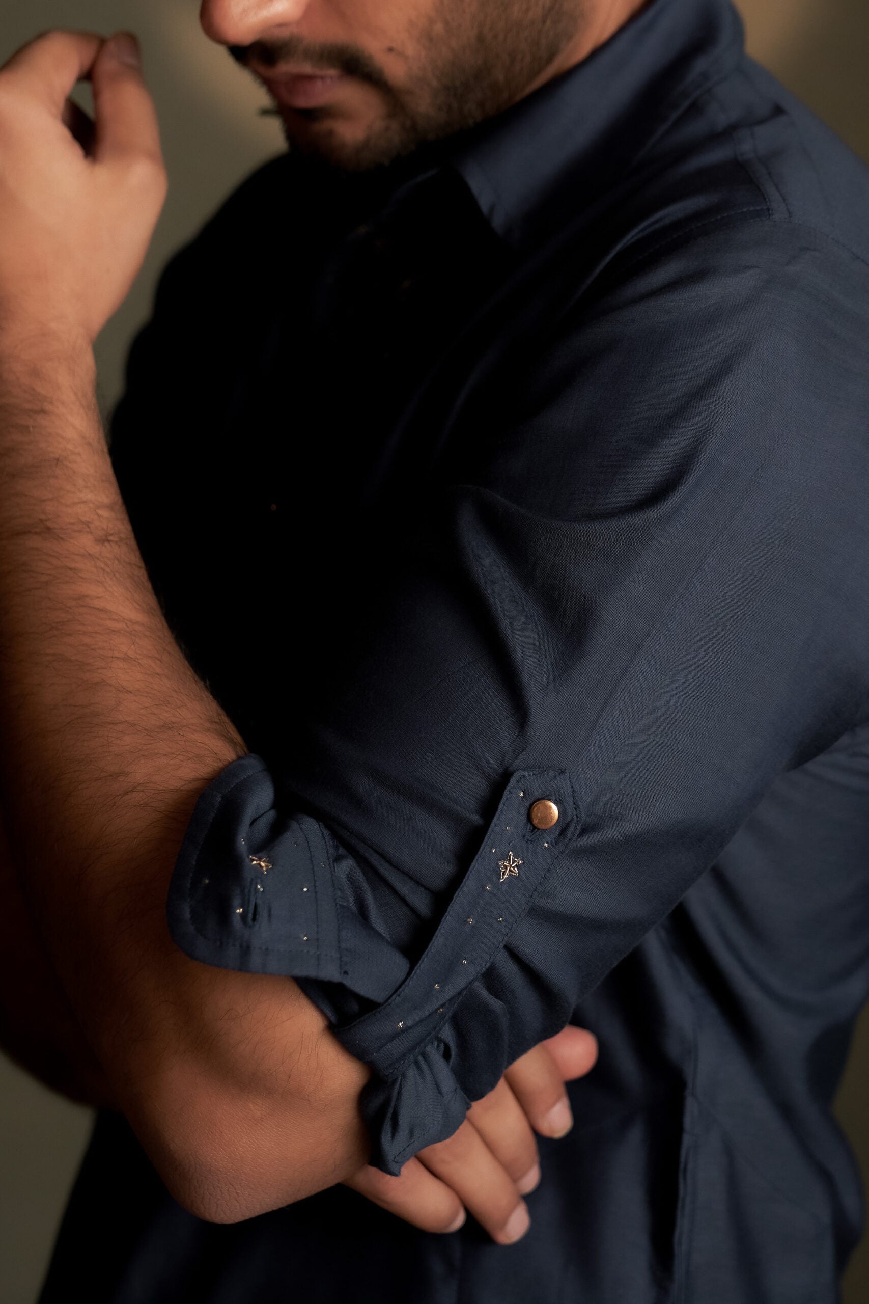 Blue Dusk Pathani Kurta Set