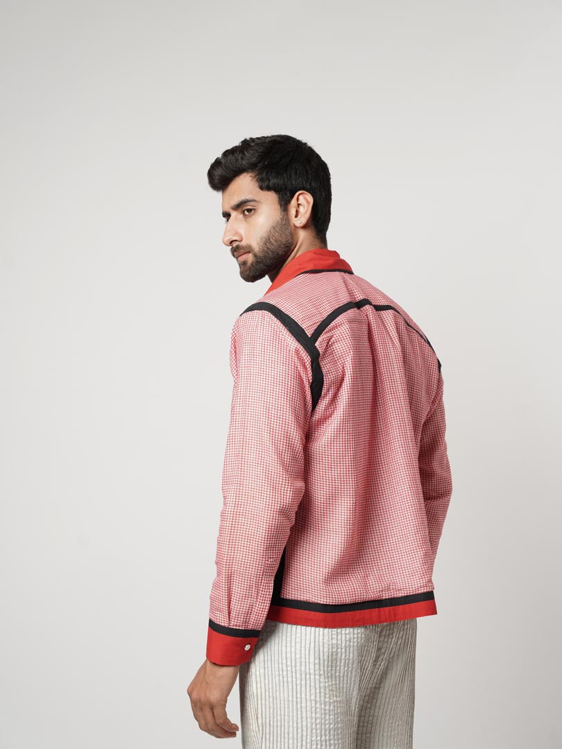 NAGA- GAMCHA BLOCK BOMBER SHACKET SET