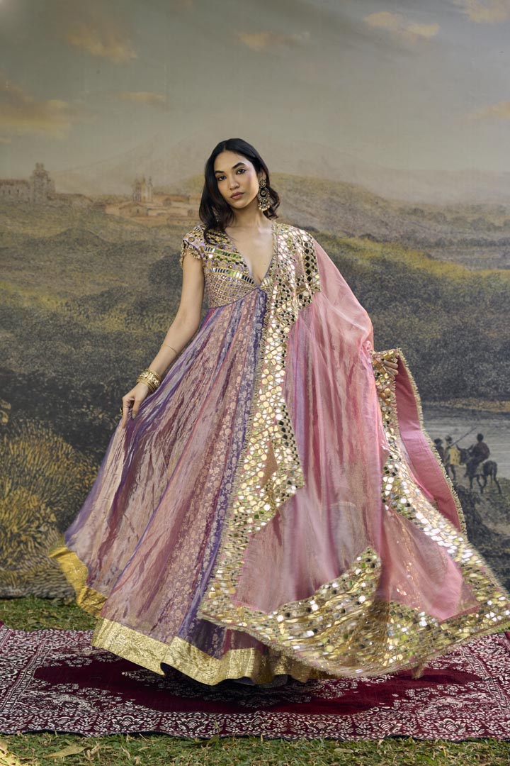 Gulrangi Mirror Anarkali Set
